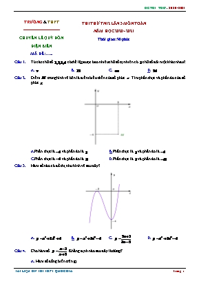 Đề thi thử Tốt nghiệp THPT môn Toán - Lần 3 - Năm học 2020-2021 - Trường THPT chuyên Lê Quý Đôn (Có đáp án)